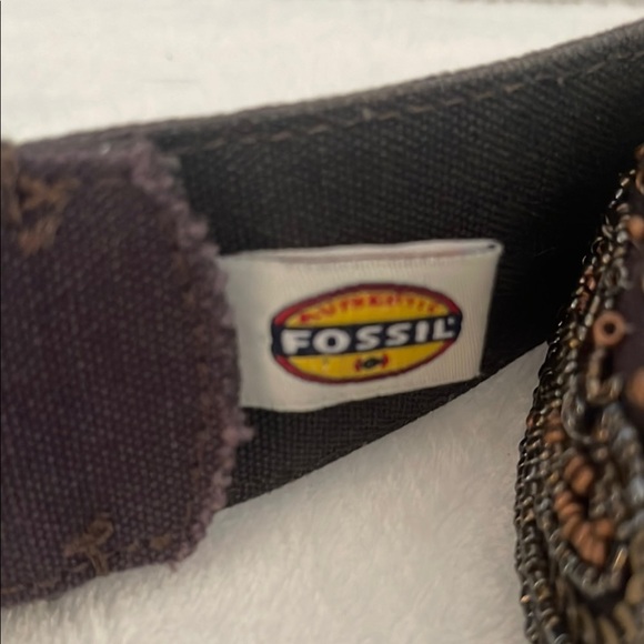 Fossil Purple and Gold Belt with Decorative Stitching - Picture 4 of 4